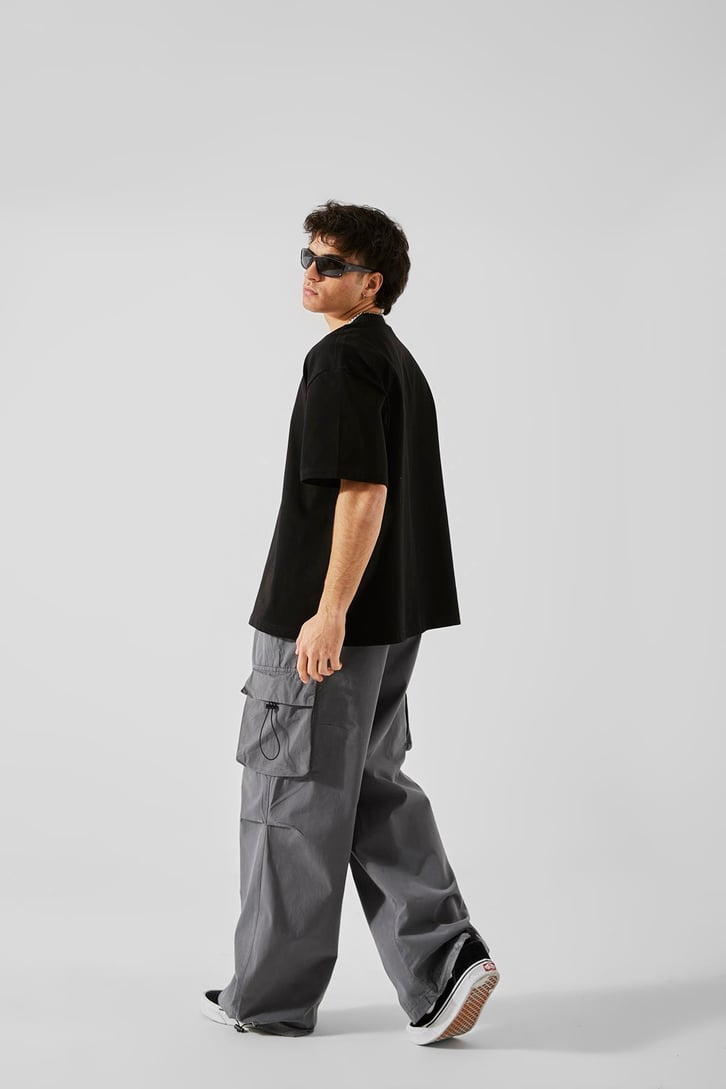 Flaw Atelier Geuvine Baskılı Siyah Oversize Tişört