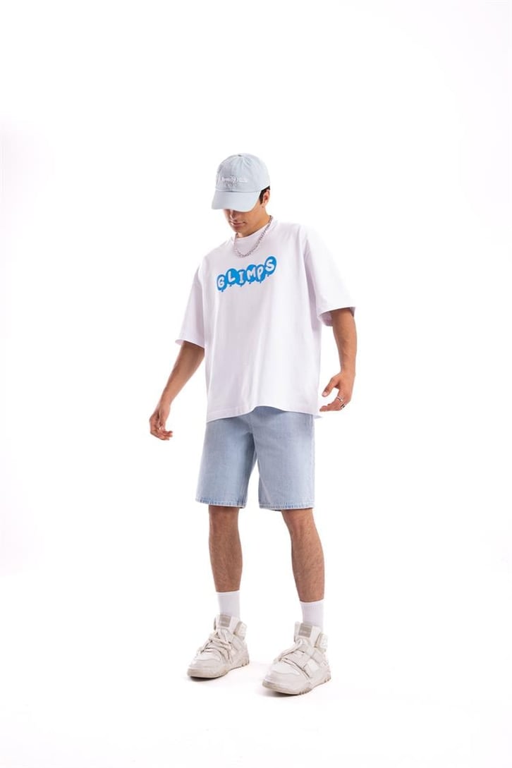 Flaw Atelier Glimps Printed Beyaz Oversize Tshirt
