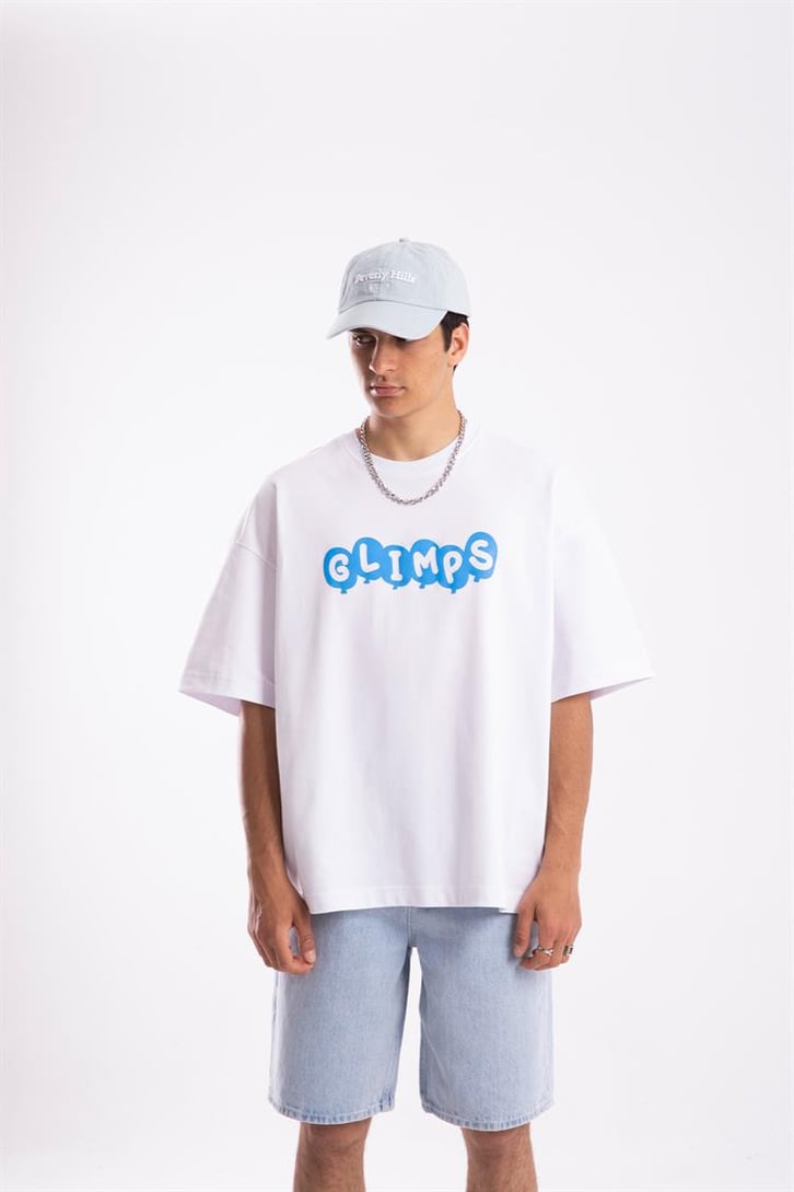 Flaw Atelier Glimps Printed Beyaz Oversize Tshirt