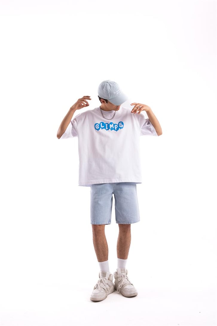 Flaw Atelier Glimps Printed Beyaz Oversize Tshirt
