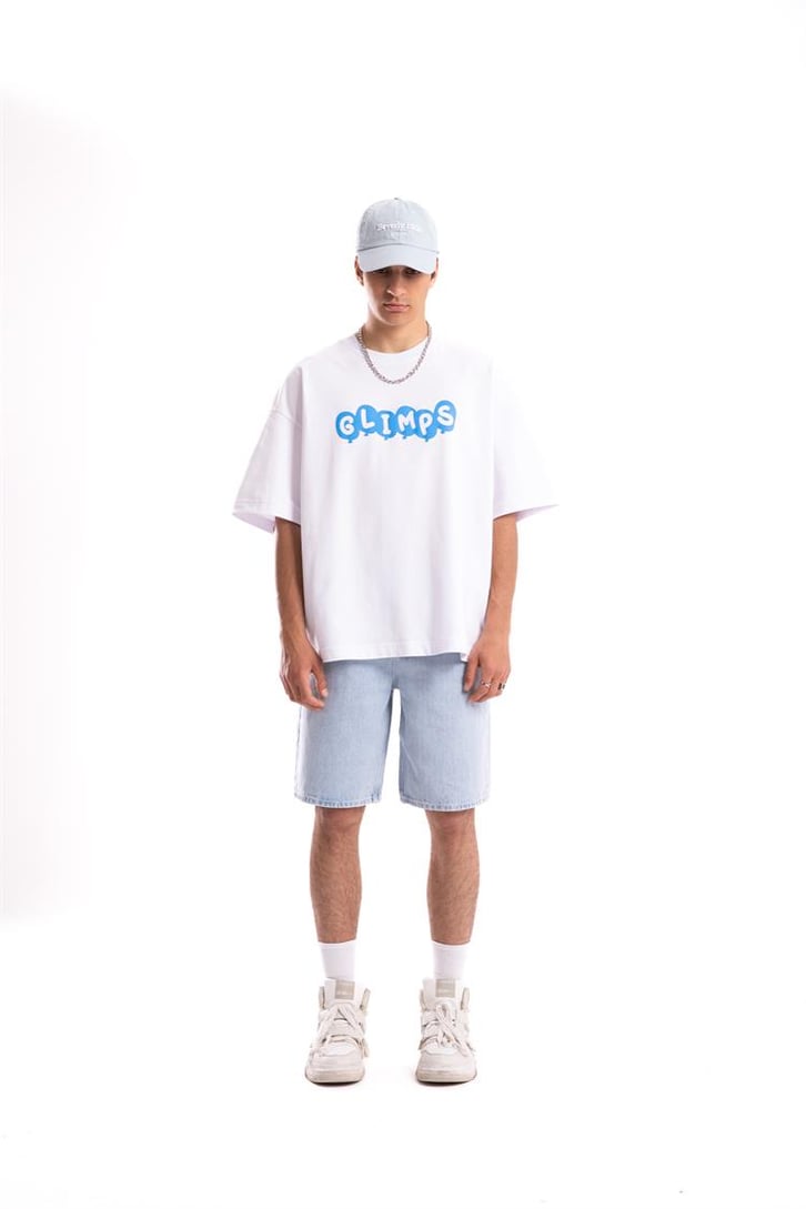 Flaw Atelier Glimps Printed Beyaz Oversize Tshirt