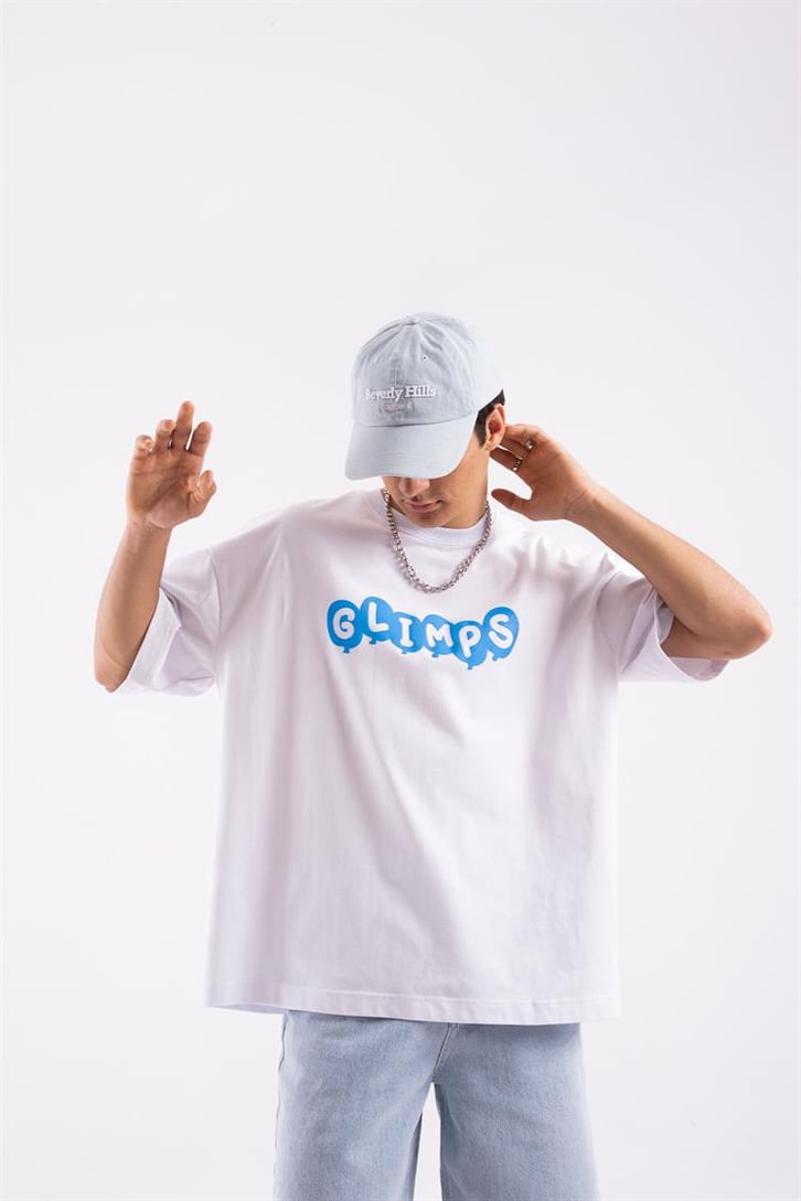 Flaw Atelier Glimps Printed Beyaz Oversize Tshirt