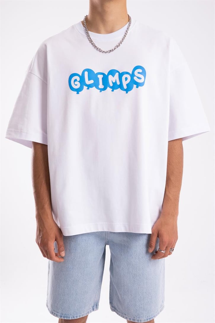 Flaw Atelier Glimps Printed Beyaz Oversize Tshirt