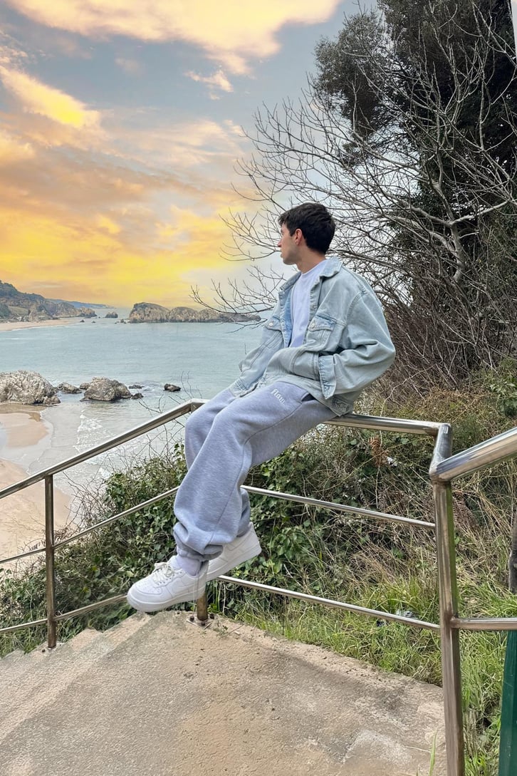 Flaw Atelier Gri Melanj Baggy Eşofman Altı