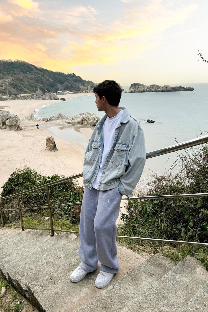 Flaw Atelier Gri Melanj Baggy Eşofman Altı