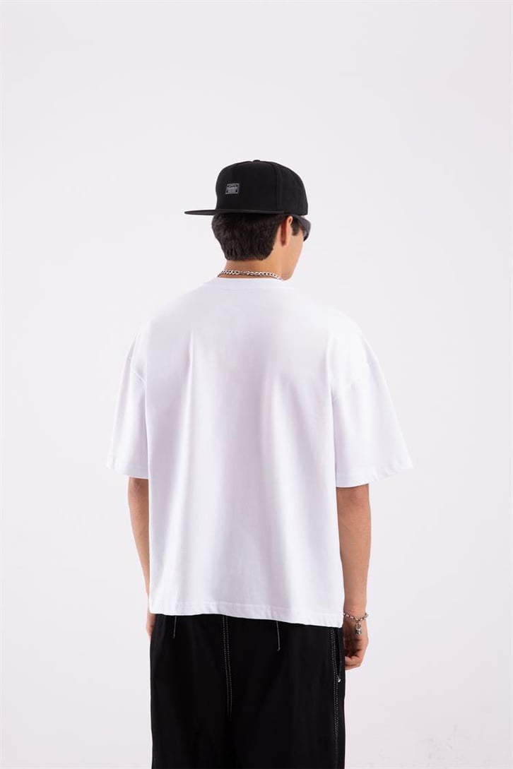 Flaw Atelier Homies Printed Beyaz Oversize Tshirt