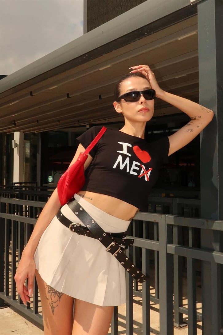 Flaw Atelier I Love Men Baskılı Crop