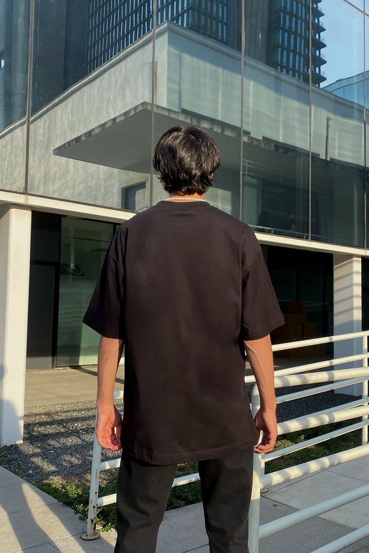 Flaw Atelier Incubus Black Oversize Printed Tee