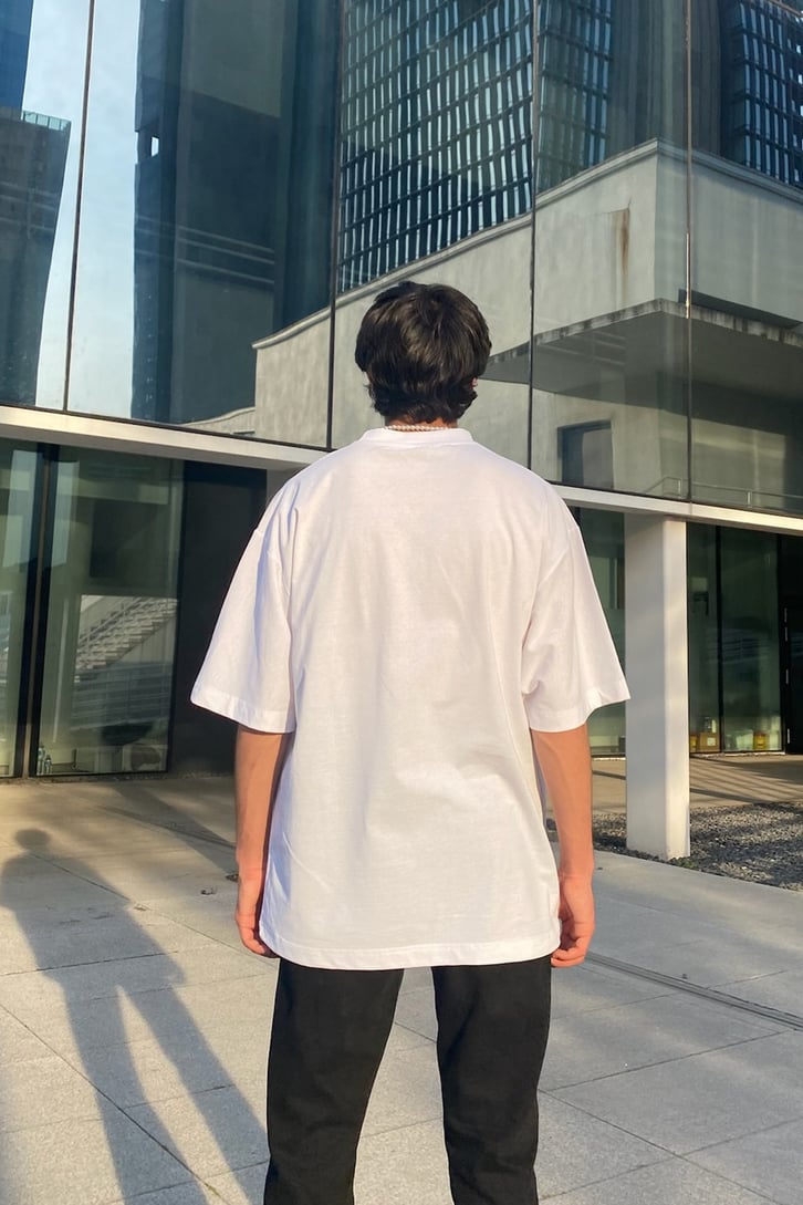 Flaw Atelier Insignia White Oversize Printed Tee