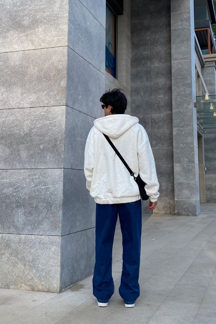 Flaw Atelier Koyu Mavi Premium Urban Baggy Jean