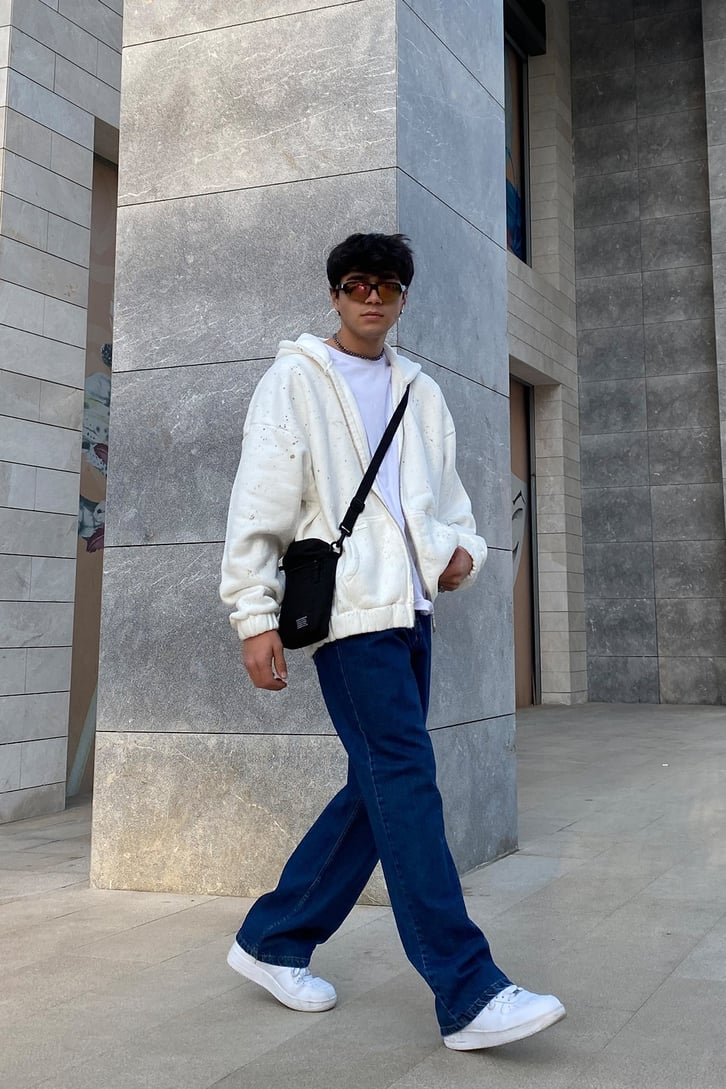 Flaw Atelier Koyu Mavi Premium Urban Baggy Jean