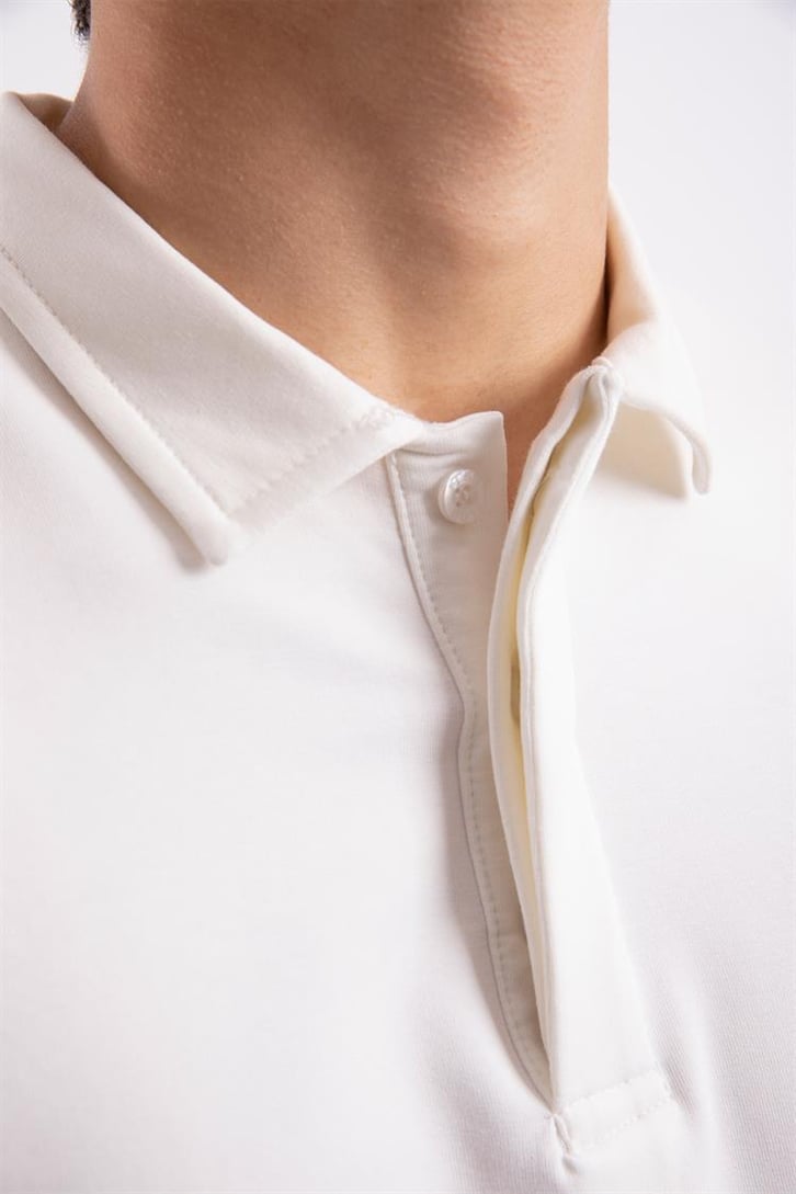 Flaw Atelier Logo Detaylı Ekru Polo Yaka Tshirt