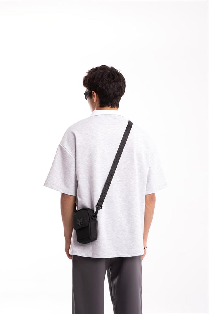 Flaw Atelier Logo Detaylı Gri Polo Yaka Tshirt
