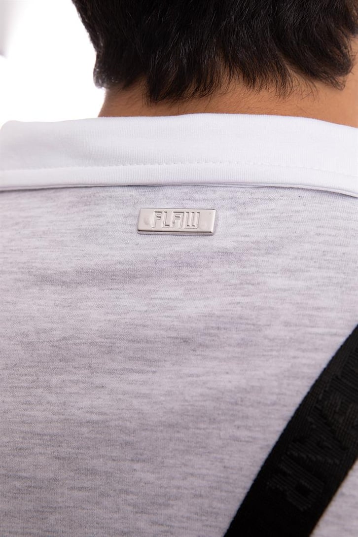Flaw Atelier Logo Detaylı Gri Polo Yaka Tshirt