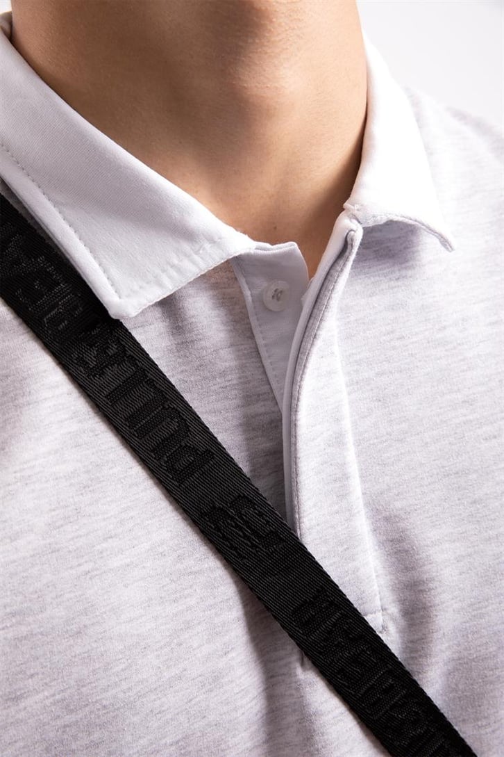 Flaw Atelier Logo Detaylı Gri Polo Yaka Tshirt