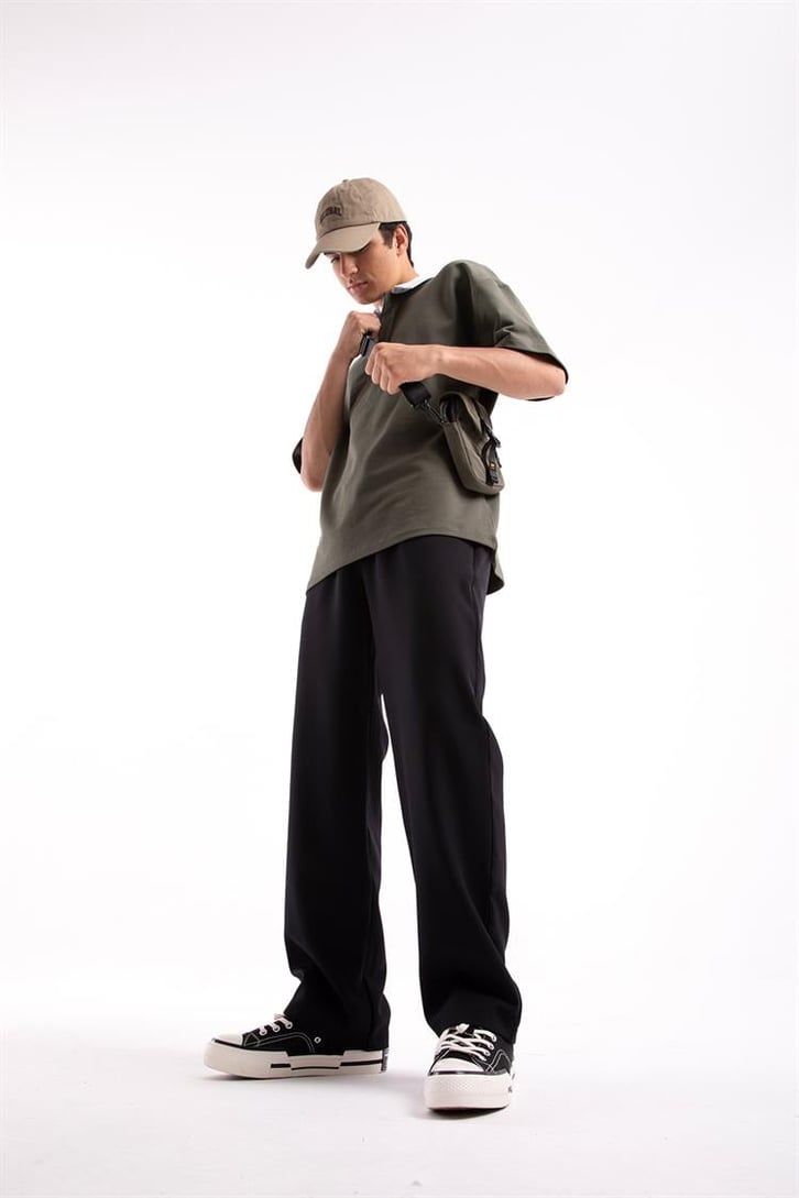 Flaw Atelier Logo Detaylı Haki Polo Yaka Tshirt