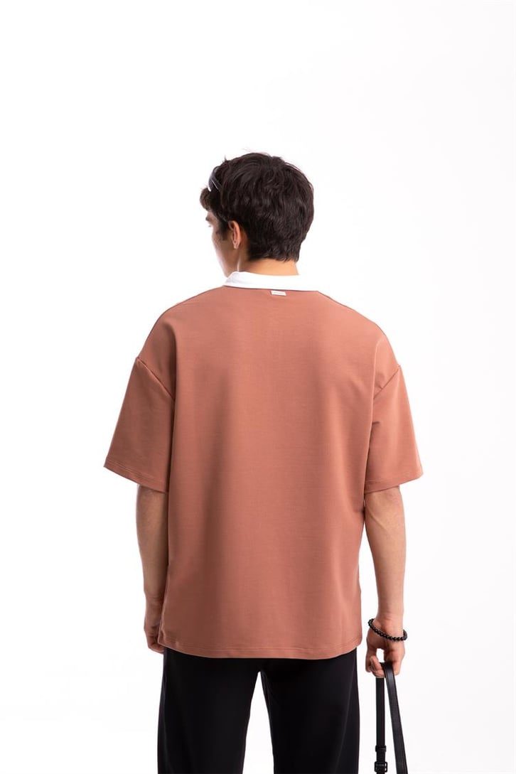 Flaw Atelier Logo Detaylı Kiremit Polo Yaka Tshirt