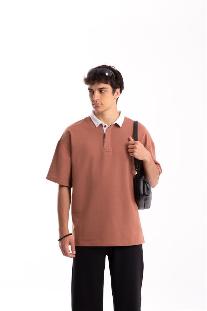 Flaw Atelier Logo Detaylı Kiremit Polo Yaka Tshirt