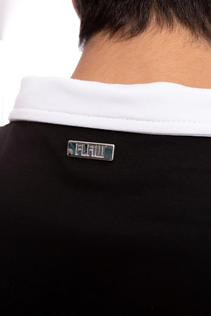 Flaw Atelier Logo Detaylı Siyah Polo Yaka Tshirt