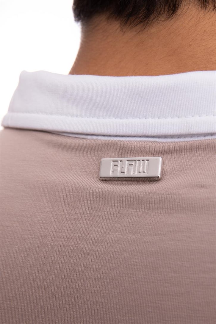 Flaw Atelier Logo Detaylı Taş Rengi Polo Yaka Tshirt