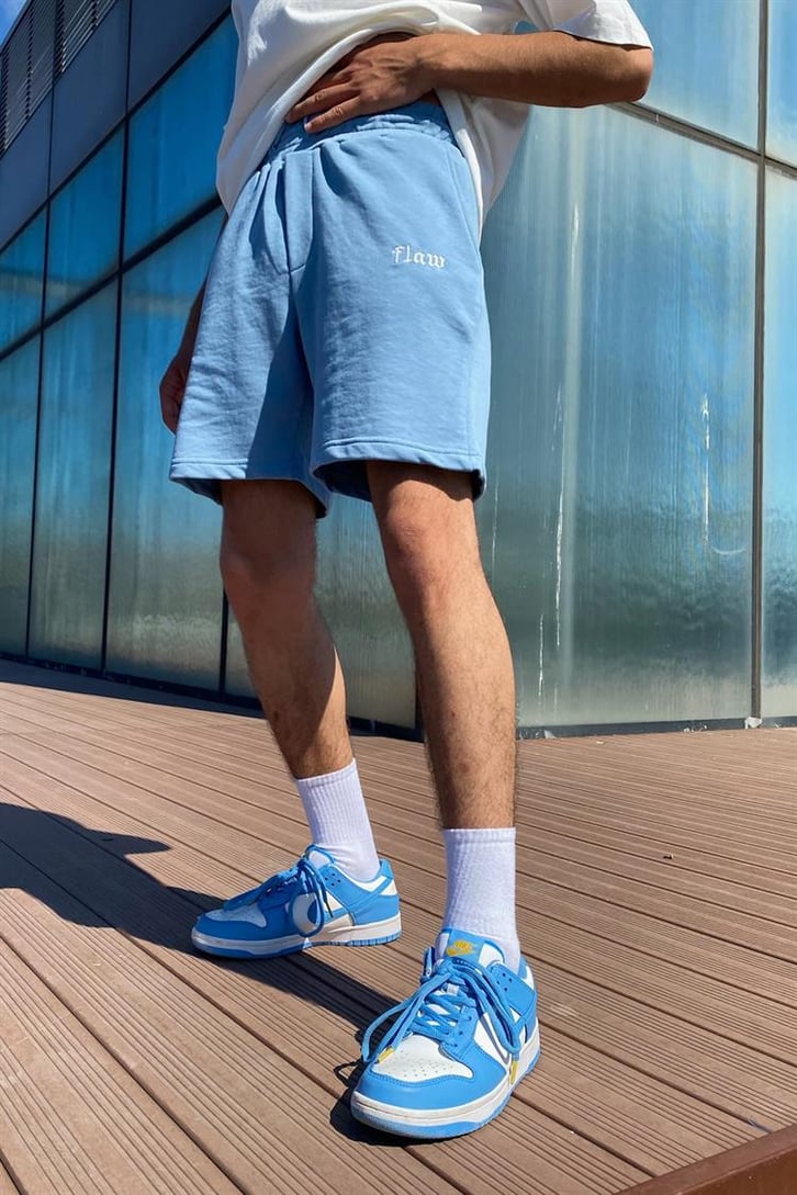 Flaw Atelier Nakışlı Gökyüzü Mavisi Outfit Şort
