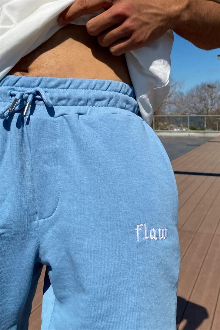 Flaw Atelier Nakışlı Gökyüzü Mavisi Outfit Şort