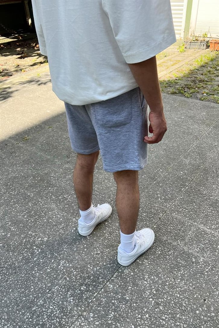 Flaw Atelier Nakışlı Gri Melanj Outfit Şort