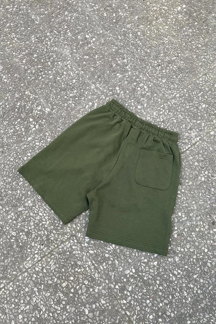 Flaw Atelier Nakışlı Koyu Yeşil Outfit Şort