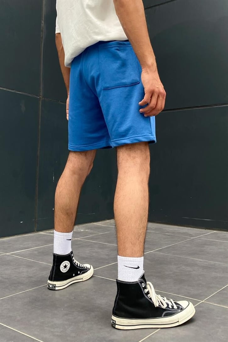 Flaw Atelier Nakışlı Saks Mavi İçi Pamuklu Outfit Şort