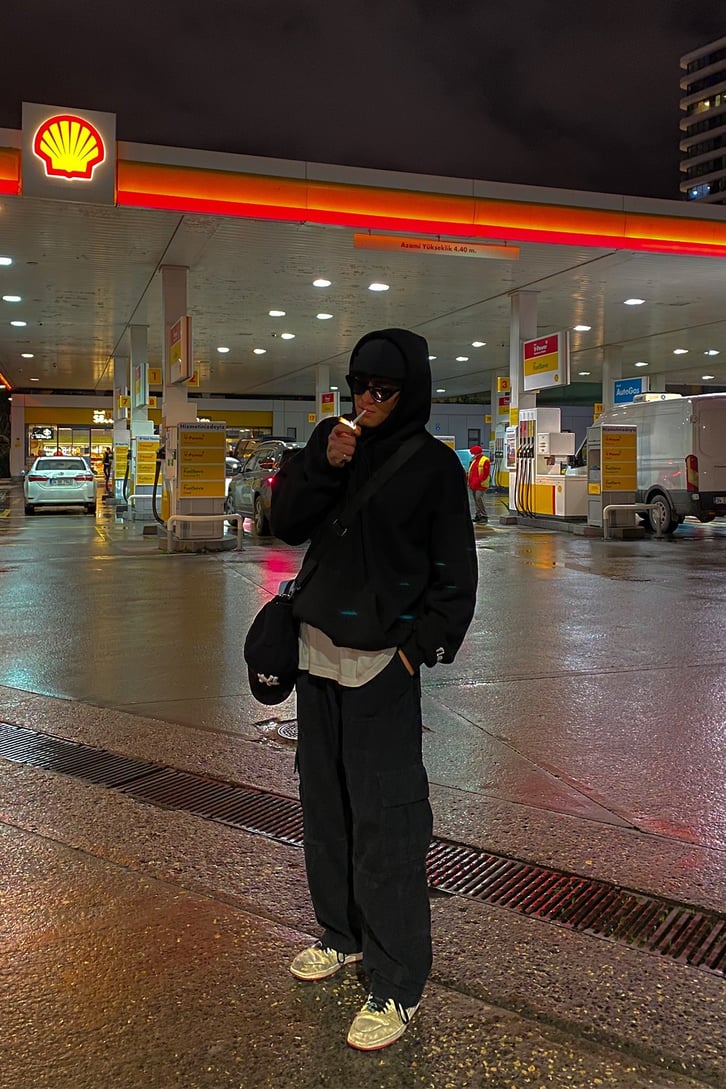 Flaw Atelier Oversize Black Premium Hoodie