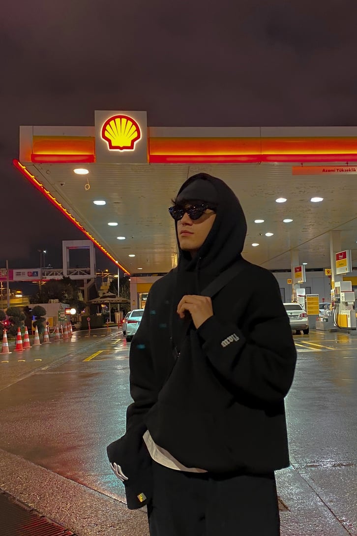 Flaw Atelier Oversize Black Premium Hoodie