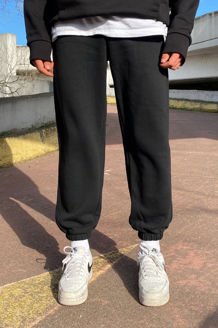 Flaw Atelier Oversize Mini Logo Siyah Sweatpants