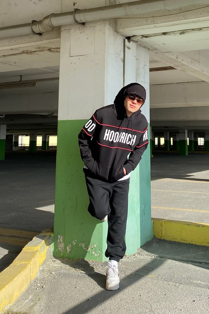 Flaw Atelier Oversize Mini Logo Siyah Sweatpants