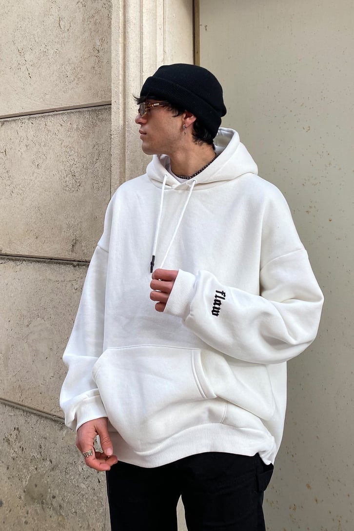 Flaw Atelier Oversize Snow White Premium Hoodie