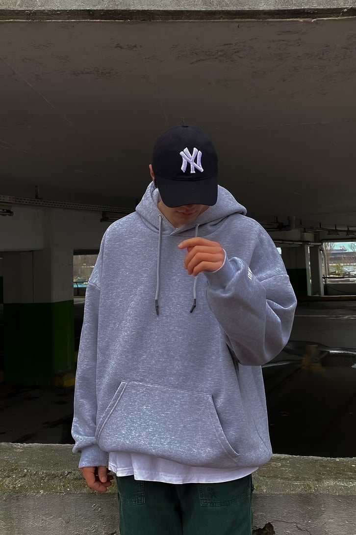 Flaw Atelier Oversize Soft Gray Premium Hoodie