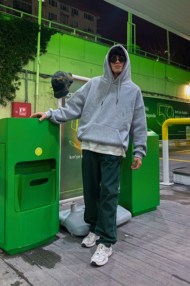Flaw Atelier Oversize Soft Gray Premium Hoodie