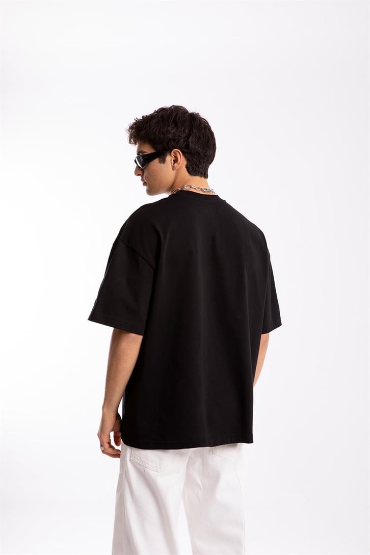 Flaw Atelier Play With Me Printed Siyah Oversize Tshirt