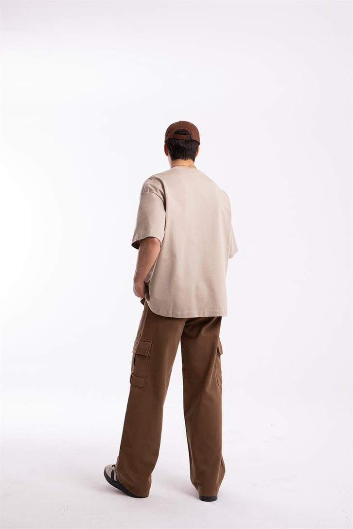 Flaw Atelier Premium Basic Bej Oversize Tshirt