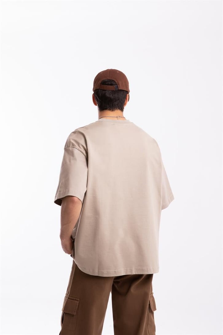 Flaw Atelier Premium Basic Bej Oversize Tshirt