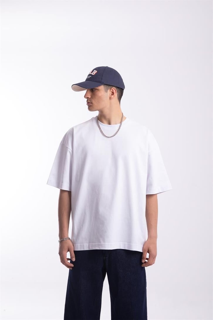 Flaw Atelier Premium Basic Beyaz Oversize Tshirt
