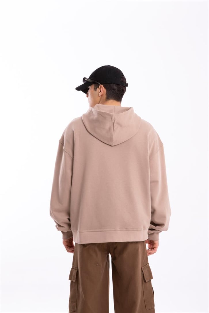 Flaw Atelier Premium Basic Camel  Oversize Zip Hoodie