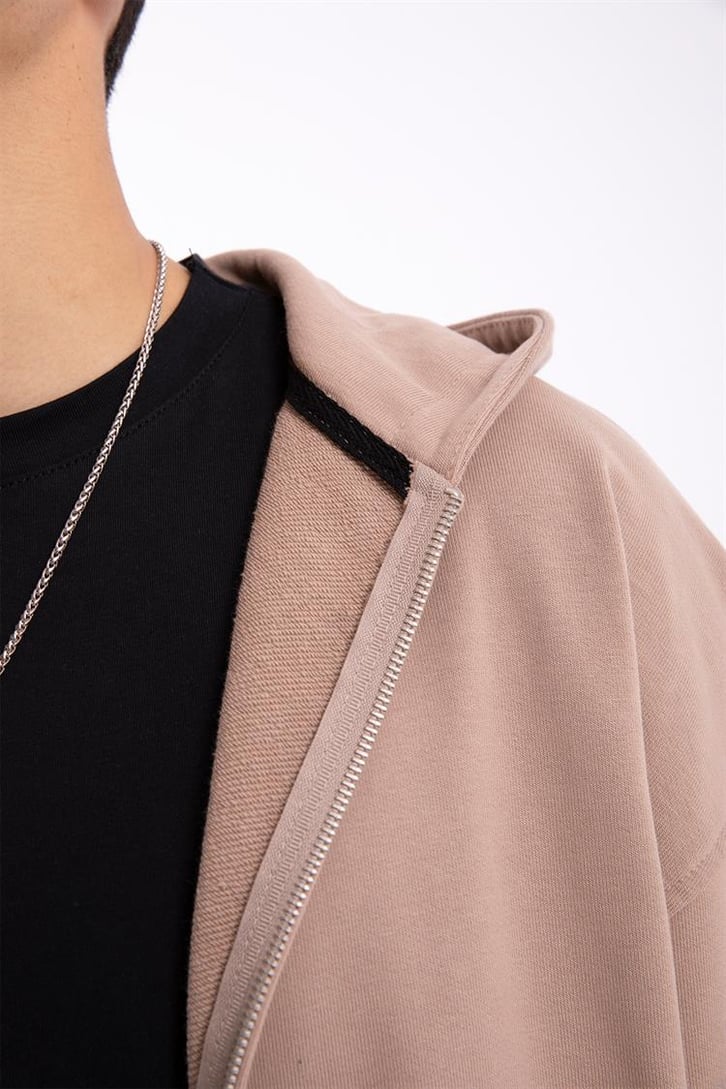 Flaw Atelier Premium Basic Camel  Oversize Zip Hoodie