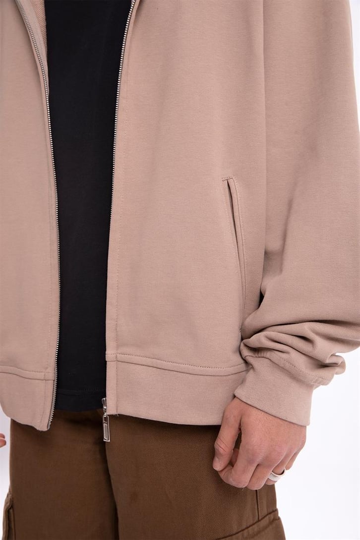 Flaw Atelier Premium Basic Camel  Oversize Zip Hoodie