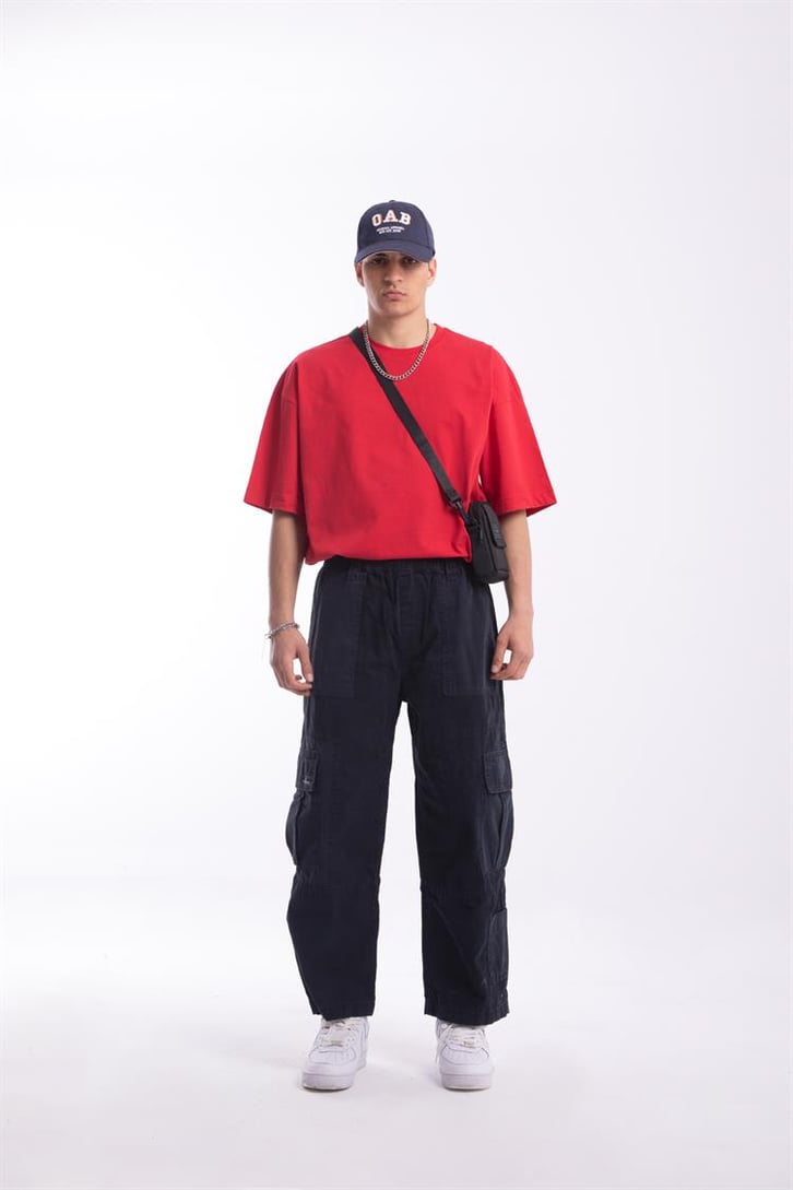 Flaw Atelier Premium Basic Kırmızı Oversize Tshirt