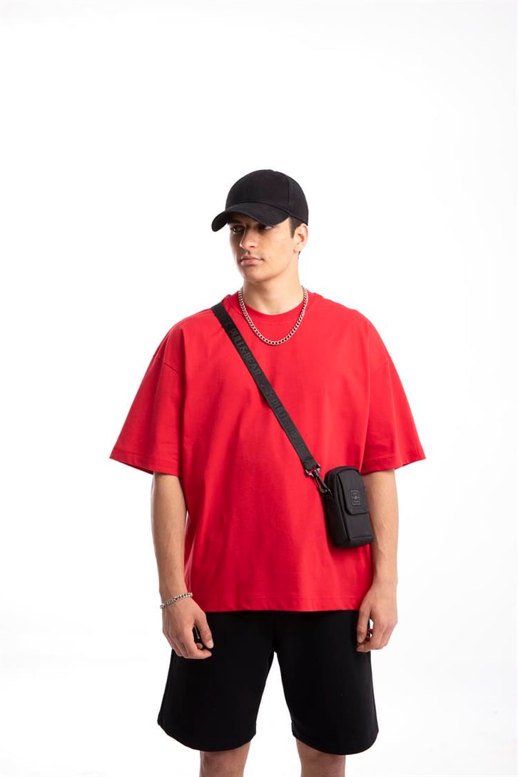Flaw Atelier Premium Basic Kırmızı Oversize Tshirt