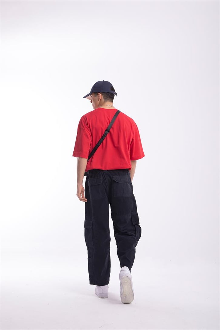 Flaw Atelier Premium Basic Kırmızı Oversize Tshirt