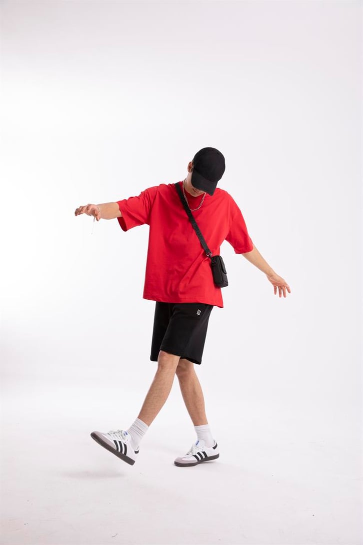 Flaw Atelier Premium Basic Kırmızı Oversize Tshirt