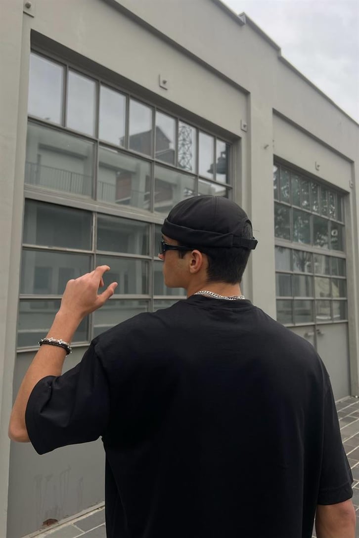Flaw Atelier Premium Basic Siyah Oversize Tshirt