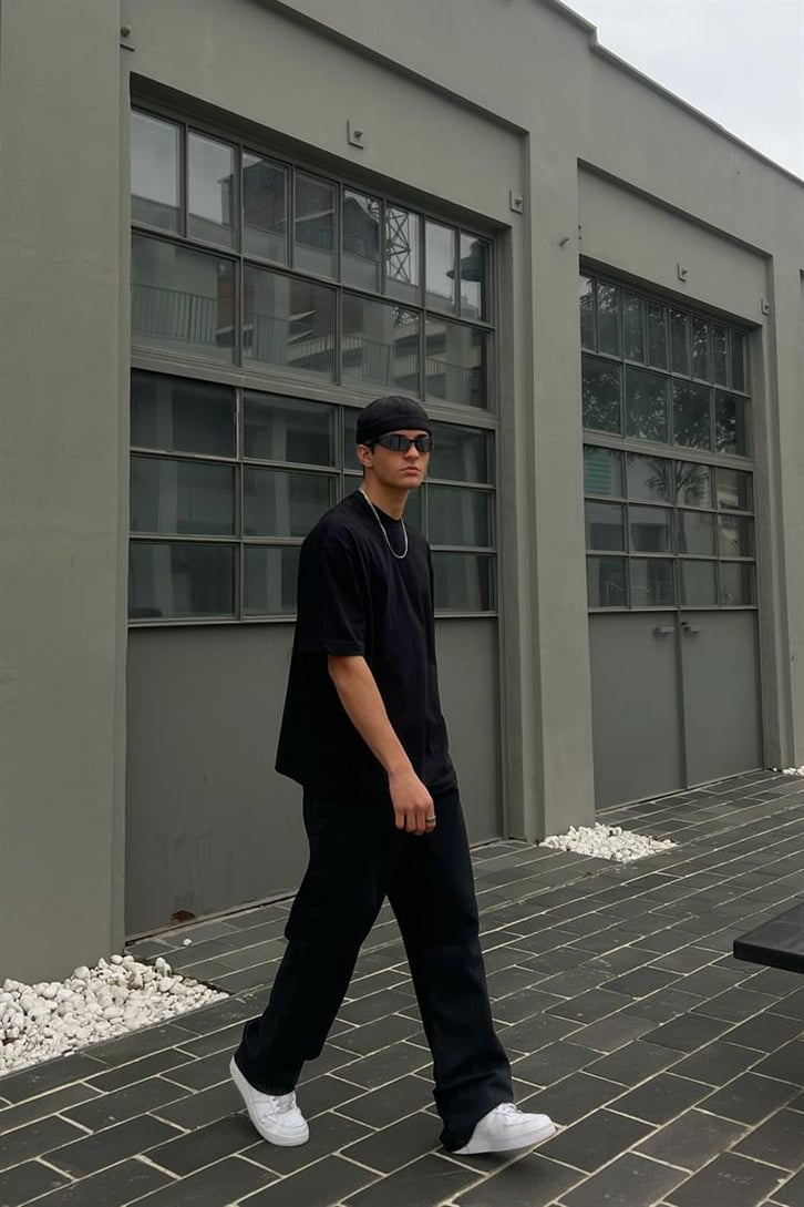 Flaw Atelier Premium Basic Siyah Oversize Tshirt
