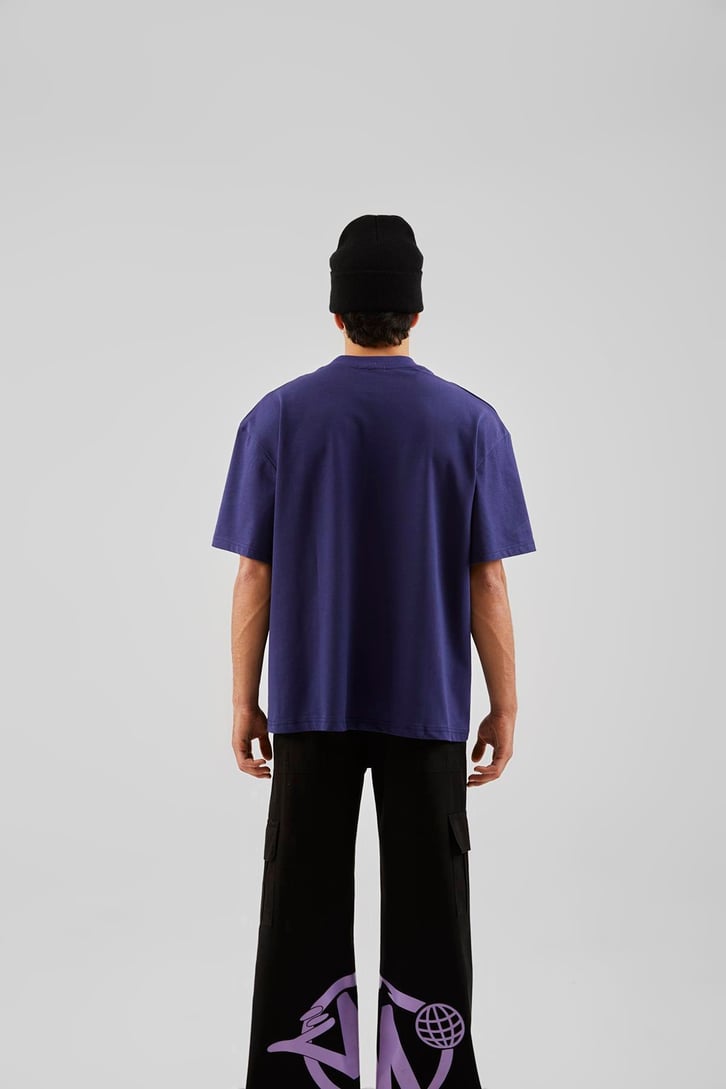 Flaw Atelier Premium Indıgo Basic Oversize Tshirt